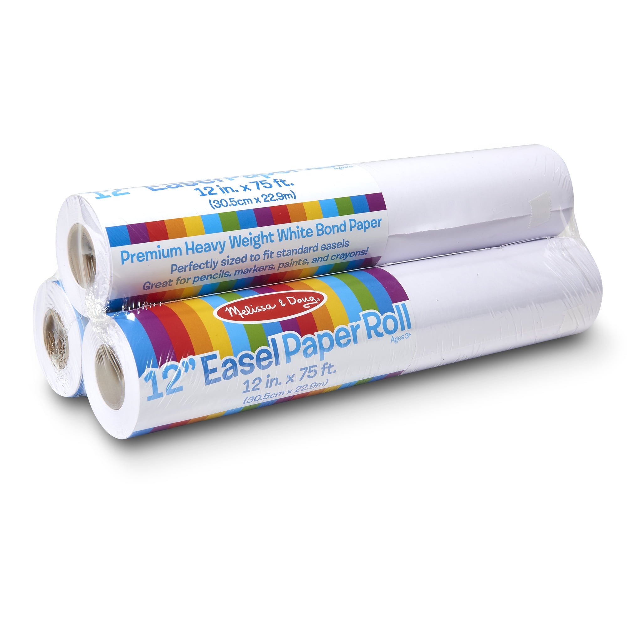 Melissa Doug Tabletop Easel Paper Roll 12 inches x 75 feet 3 Pack