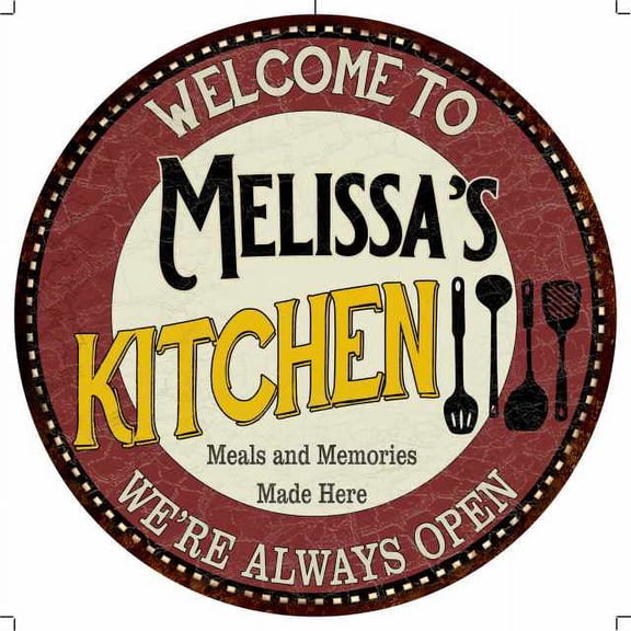 Melissa's Kitchen 14" Round Metal Sign Bar Game Room Wall Decor 100140040032