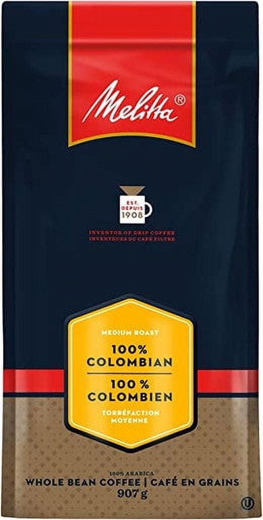 Melitta 100% Colombian Whole Bean Coffee, 907g/32 oz