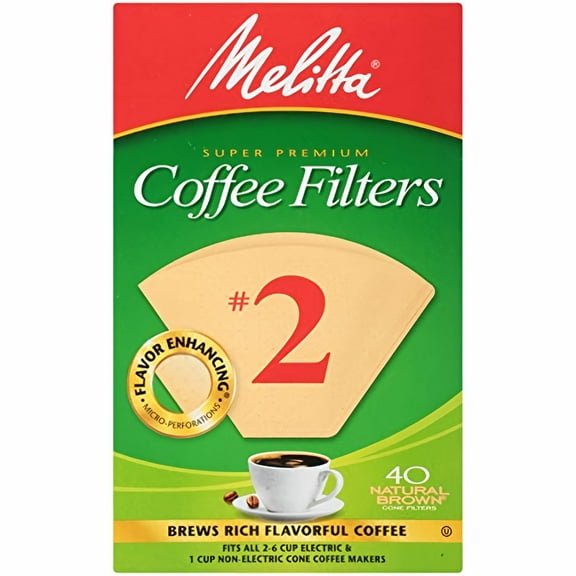 Melitta #2 White Cone Coffee Filters (Pack of 2)