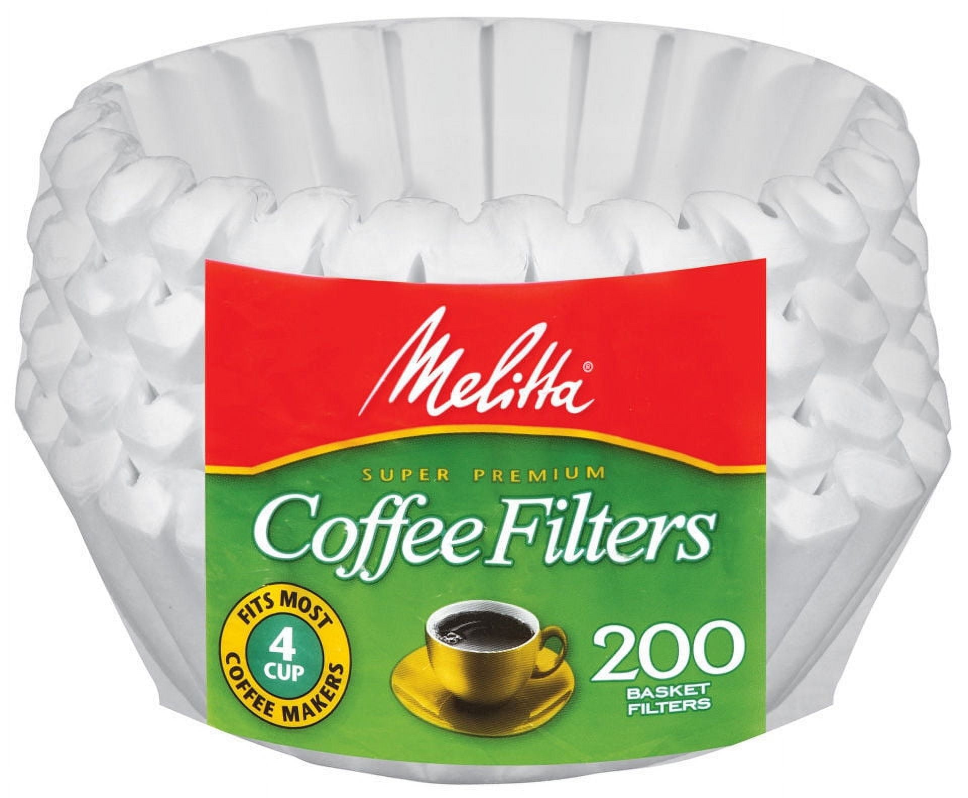 Melitta 46 Cup Jr. Basket Paper Coffee Filters White, 200 Count, 2