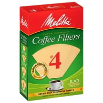 Melitta #4 Cone Coffee Filters, Natural Brown, 100 Count