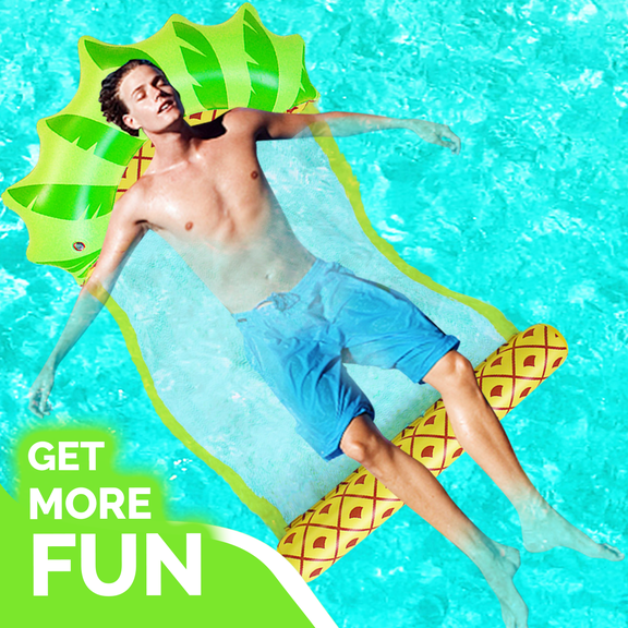 Melitta 4-in-1 Pool Floaties, Perfect for Swimming Pool Toys as Pool Lounger, Pool, Lake -Pineapple