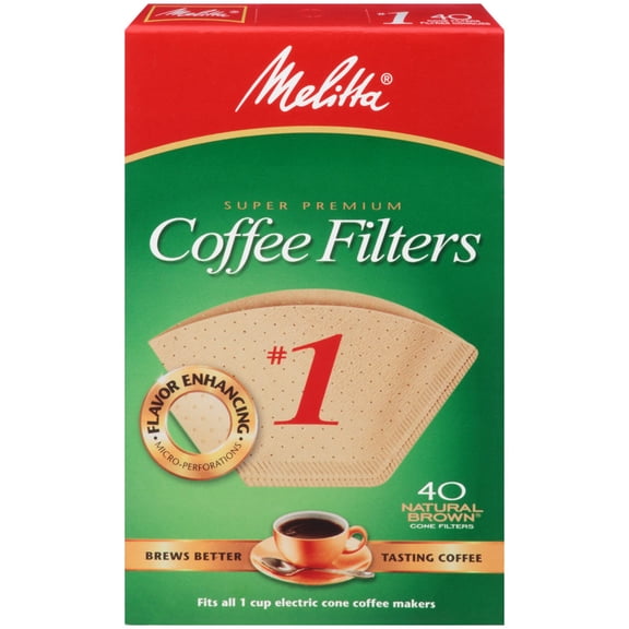 Melitta 40 Count Natural Brown Cone Coffee Filters (Pack of 16)