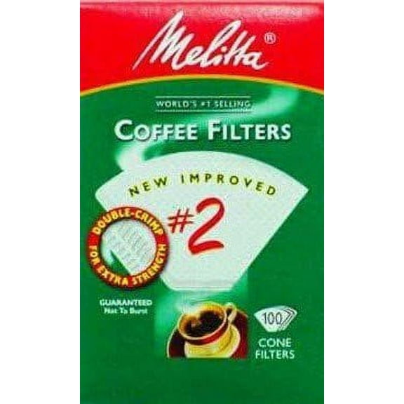 Melitta 622712 #2 White Cone Coffee Filters 100 Count