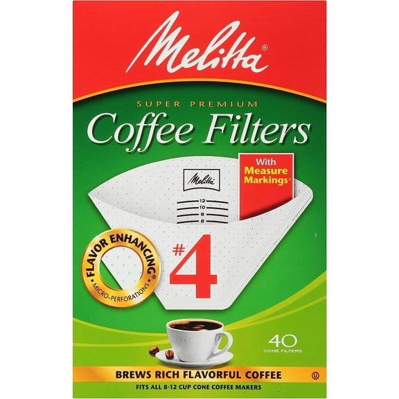 Melitta 624102#4 White Coffee Filters 100 Count