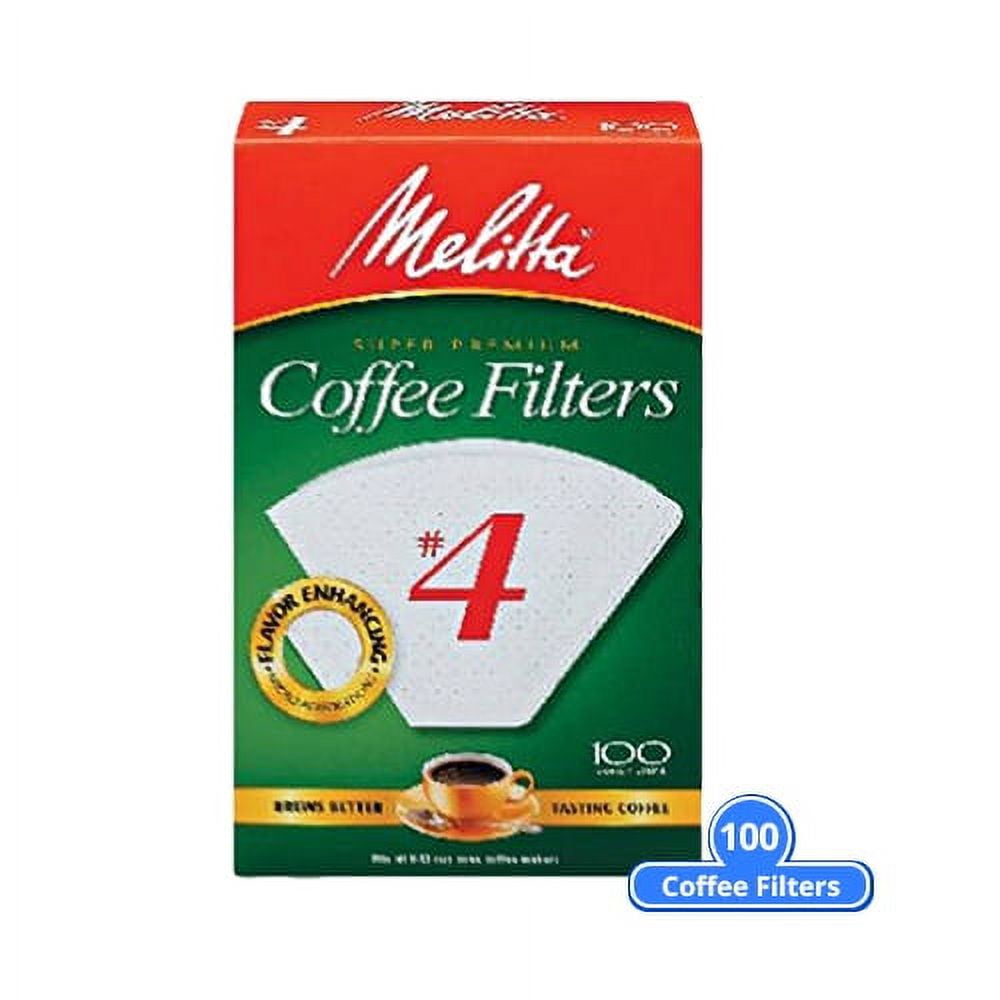 Melitta 624102 4 White Cone Coffee Filters 100 Counts (SinglePack