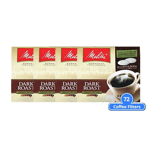 Melitta 75449 Soft Coffee Pods Dark Roast 18 Counts w/ Nitrogen Flushed (4 Pack)