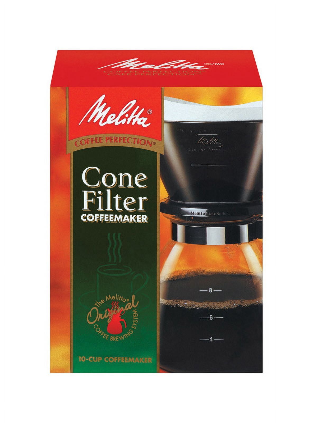 Melitta, Traditional Cone Coffeemaker, Black, 10 Cup - Walmart.com