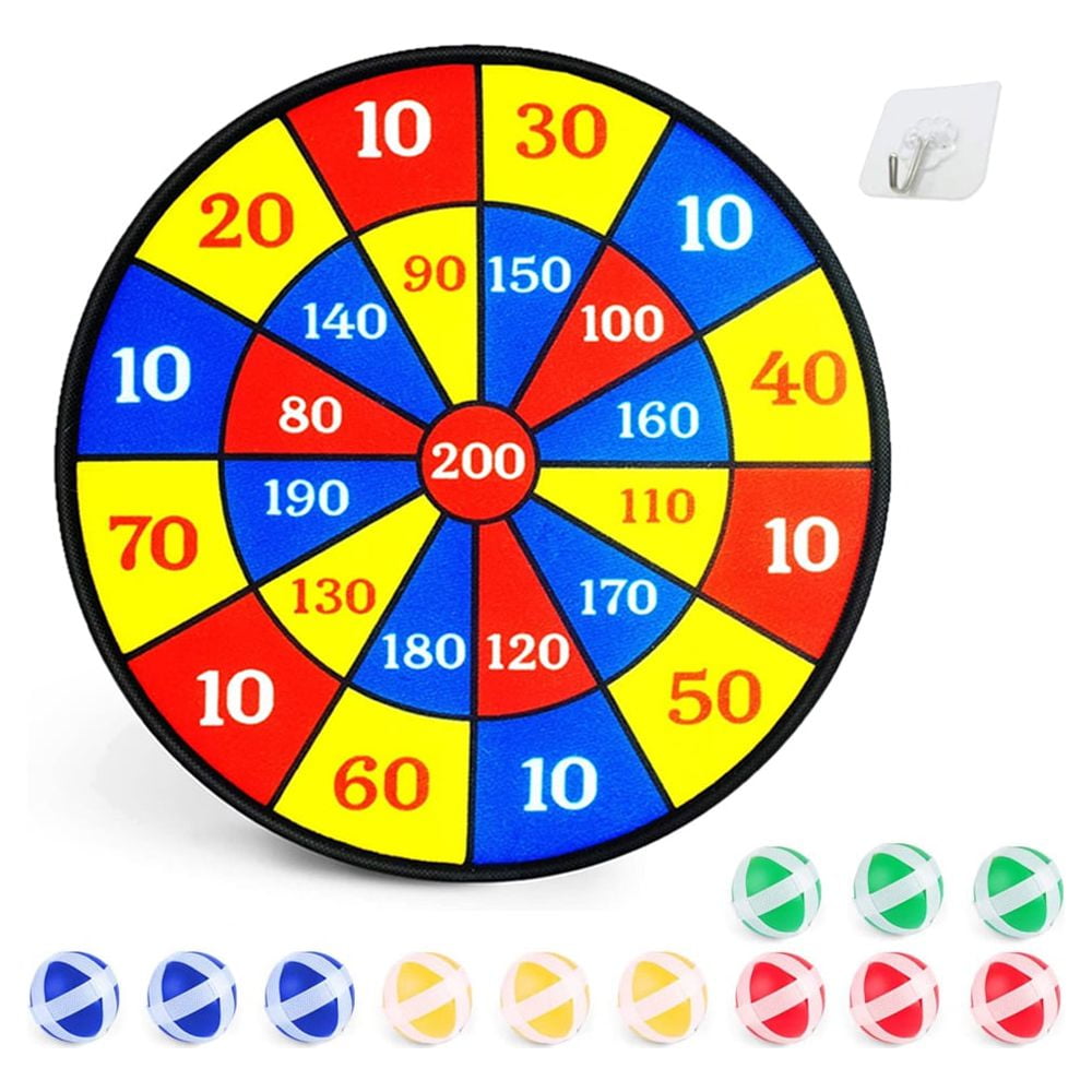 Melitta Dart Board Game for Kids with 12 Sticky Balls 14 Inches Safe