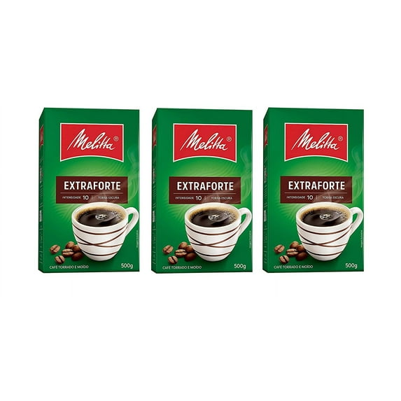 Melitta Extra Strong Roasted Coffee - 17.6 oz | Café Extra-Forte Melitta - 500g - (PACK OF 03)