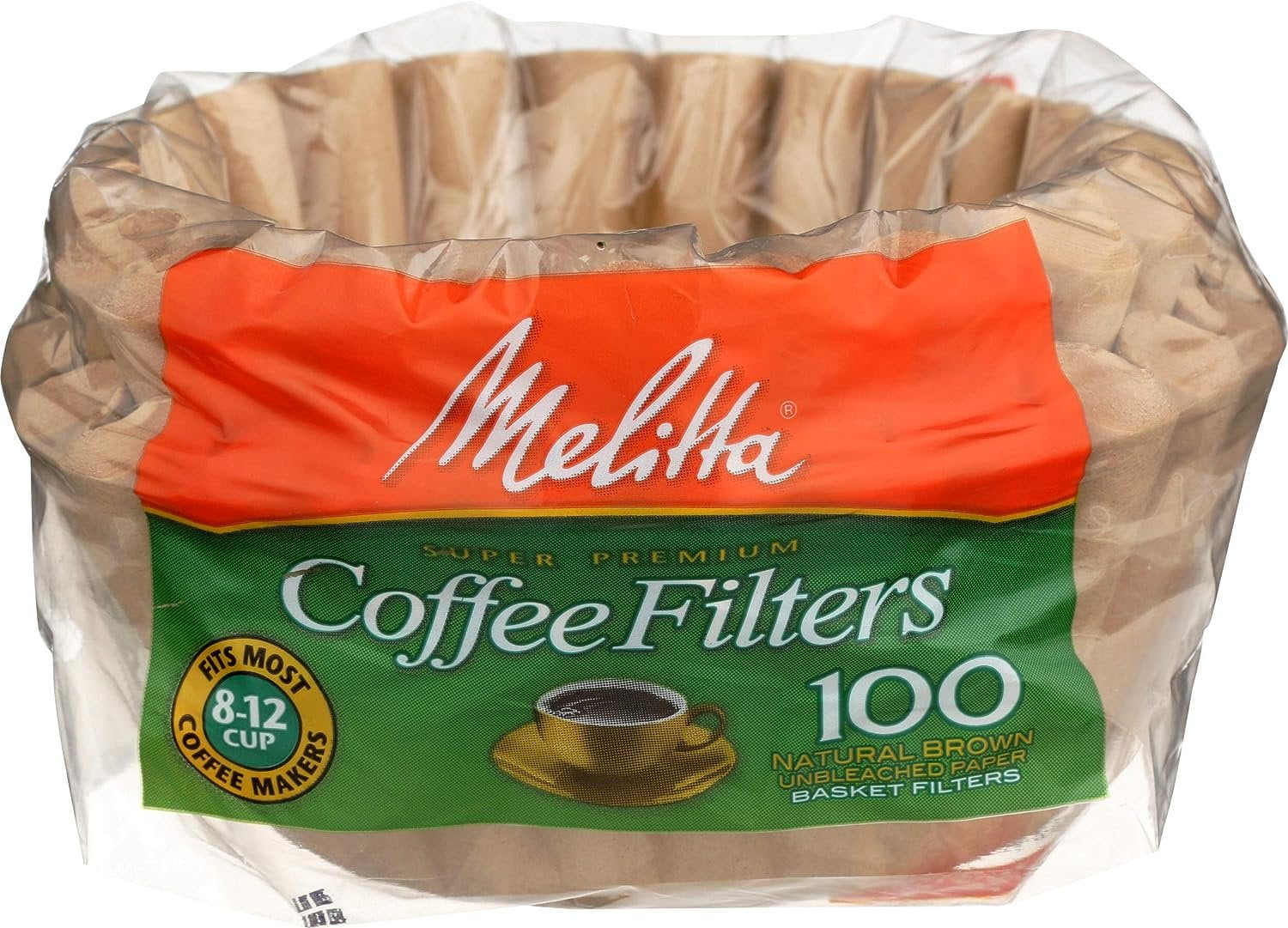 Melitta Inc, Coffee Filter Basket 8 to 12 Cup, 100 Count