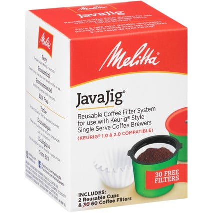 Melitta JavaJig K-Cups for Keurig K-Cup Brewers Reusable Coffee Filter System, Uses Melitta Paper Coffee Filters