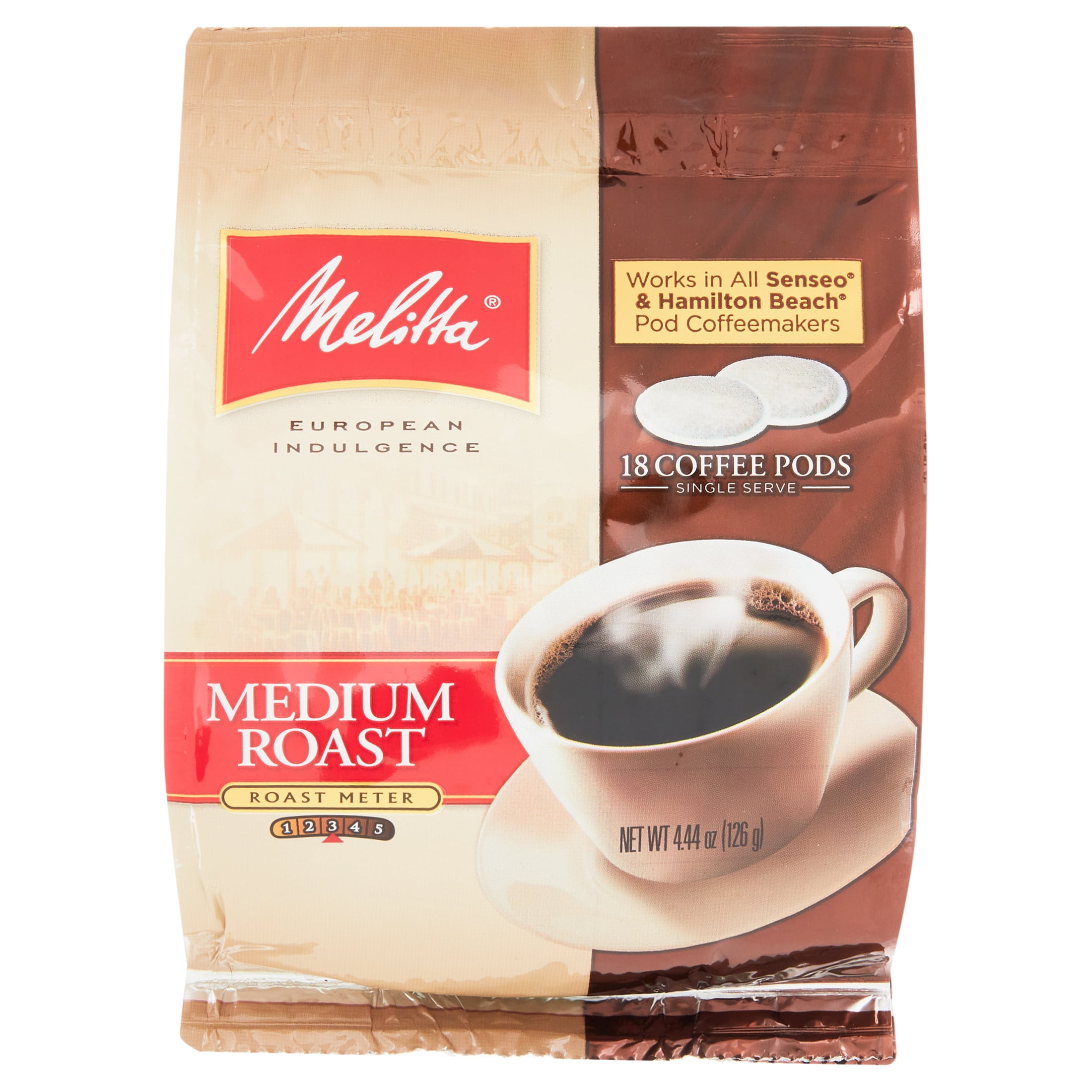 Melitta Coffee Pods, Medium Roast, 18 Count (Pack of 6) 108 Total Pods