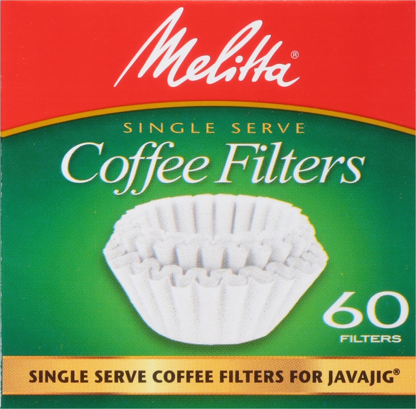 Melitta Single Serve Coffee Filters for JavaJig, 60 Count, Compatible ...