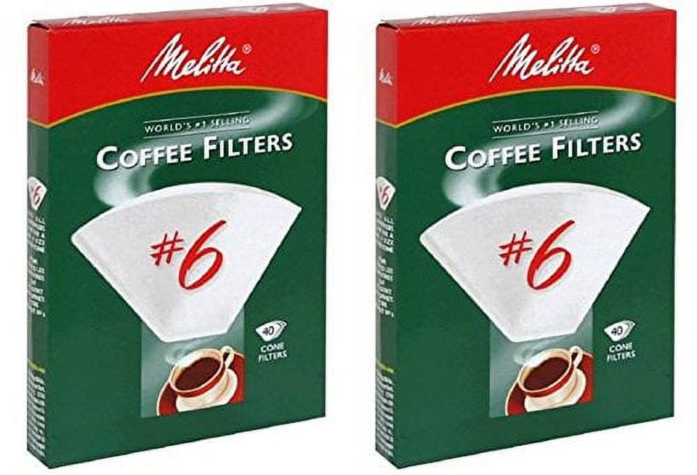 Melitta Super Premium 6 Cone Paper Coffee Filters White, 40 Count, 2