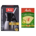 thumbnail image 1 of Melitta Thermal Carafe 7-Cup Pour-Over Coffee Brewer with 40 Extra #4 Natural Brown Cone Filters, 1 of 5