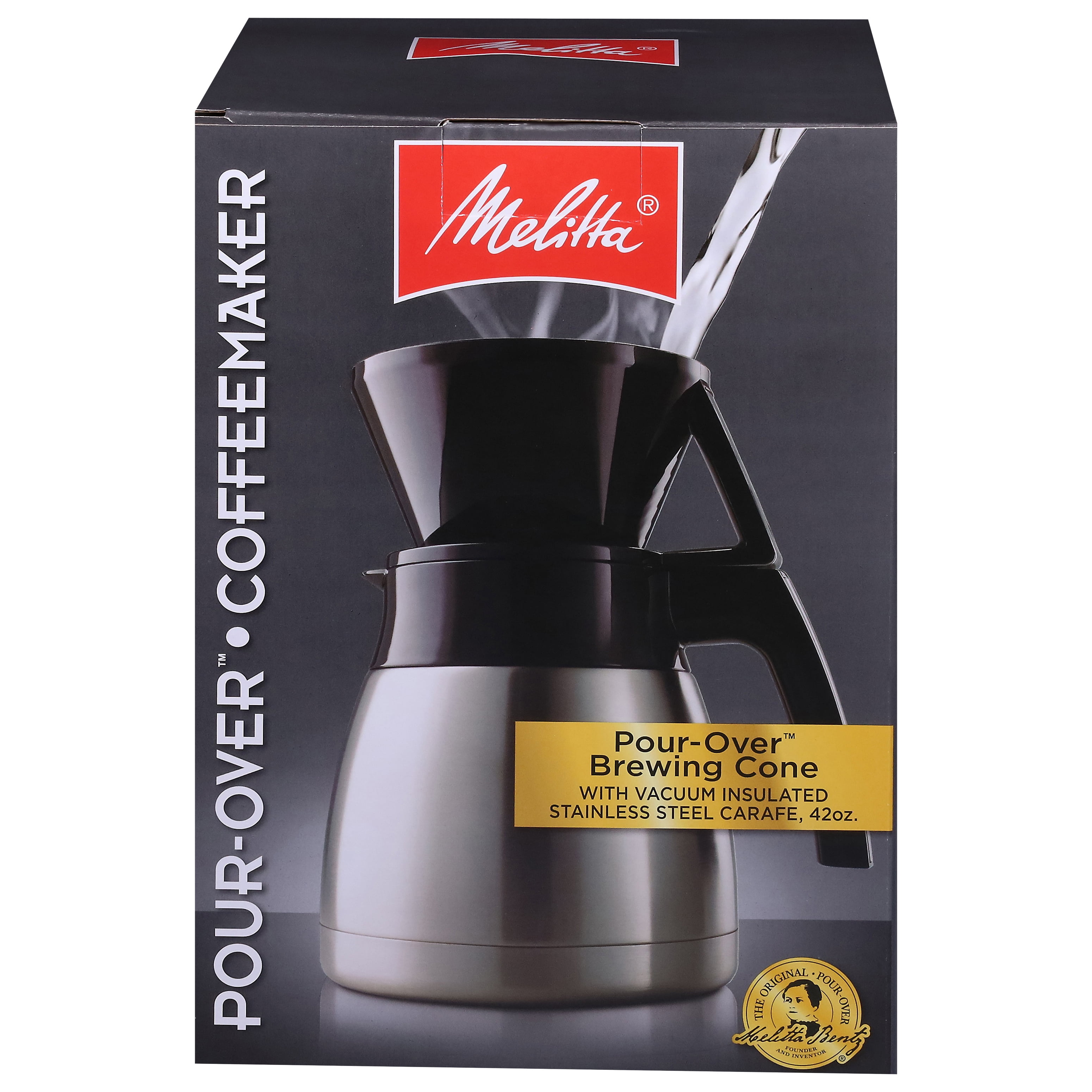 Melitta PourOver Cone Brewing Coffee Maker & Stainless Steel Pot, Set
