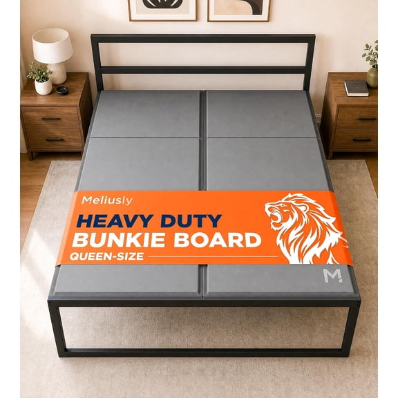 Meliusly Heavy Duty Bunkie Board Queen Size (60x80) - Non-Slip Breathable Bed Support Board for Slatted Bed Frame, Anti-Sag Under Bed Support, Noise Minimizing Moisture Resistant Bed Board