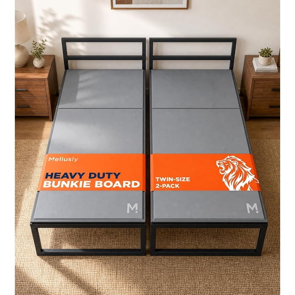 Meliusly Heavy Duty Bunkie Board Twin Size 2-Pack (38x75 Each) - Non-Slip Breathable Bed Support Board for Slatted Bed Frame, Anti-Sag Under Bed Support, Noise Minimizing Moisture Resistant