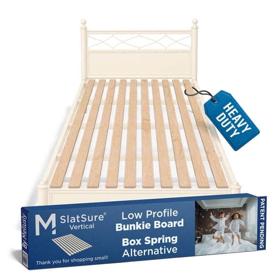 Meliusly SlatSure Full Size Bunkie Board Heavy Duty Vertical Bed Slats & Foldable Wooden Support Board for Sagging Mattress or Platform Bed Frame, Box Spring Alternative and Replacement