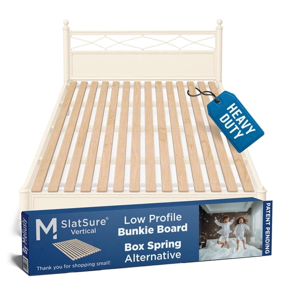 Meliusly SlatSure King Size Bunkie Board Heavy Duty Vertical Bed Slats & Foldable Wooden Support Board for Sagging Mattress or Platform Bed Frame, Box Spring Alternative and Replacement