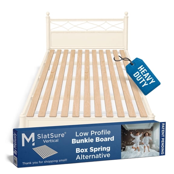 Meliusly SlatSure Queen Size Bunkie Board – Heavy Duty Vertical Bed Slats & Foldable Wooden Support Board for Sagging Mattress or Platform Bed Frame, Box Spring Alternative and Replacement