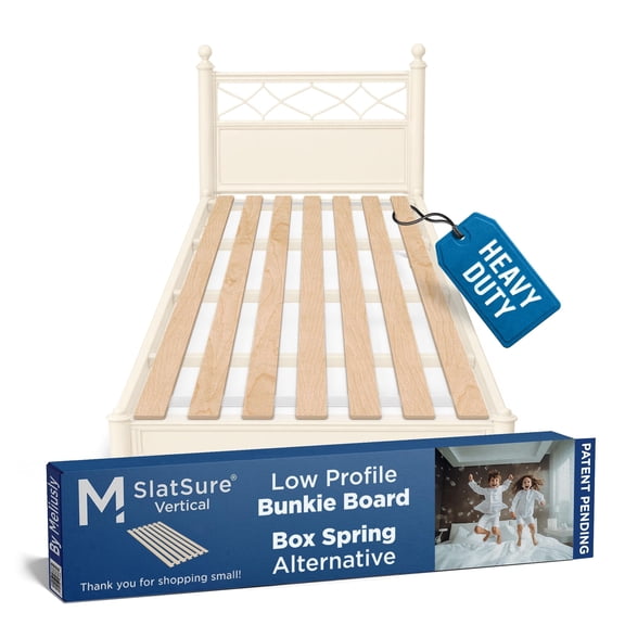 Meliusly SlatSure Twin Size Bunkie Board Heavy Duty Vertical Bed Slats & Foldable Wooden Support Board for Sagging Mattress or Platform Bed Frame, Box Spring Alternative and Replacement