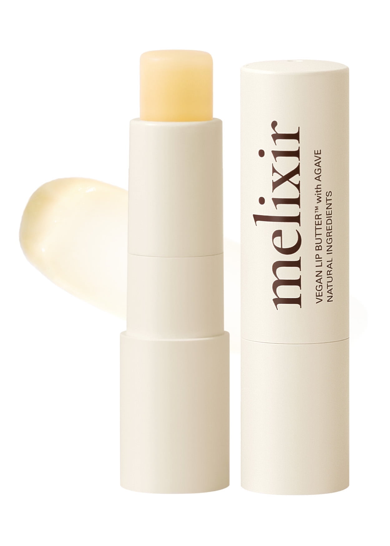 Melixir Vegan Lip Butter #01 Agave(Clear) (12 Colors), Hydrating Tinted Lip Balm Stick, Bee-Free, Petrolatum-Free, Plant-Based, Moisturizes Dry & Chapped Lips With Shea Butter, Sheer, Natural Finish
