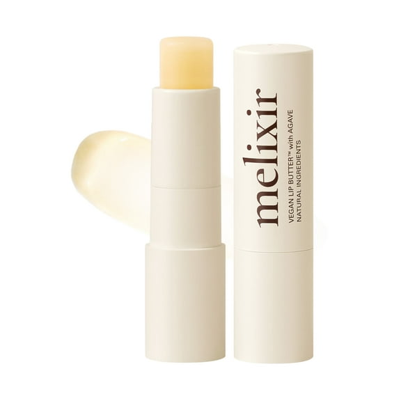 Melixir Vegan Lip Butter #01 Agave(Clear) (12 Colors), Hydrating Tinted Lip Balm Stick, Bee-Free, Petrolatum-Free, Plant-Based, Moisturizes Dry & Chapped Lips With Shea Butter, Sheer, Natural Finish