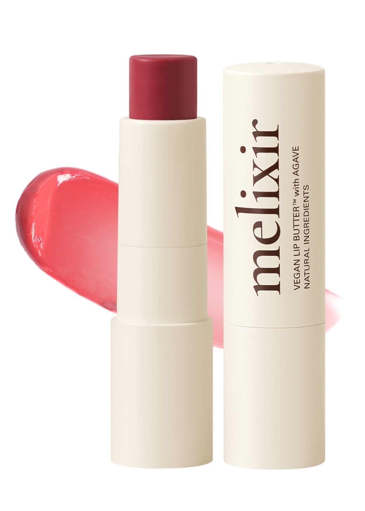 Melixir Vegan Lip Butter #05 Dewy Rose (12 Colors), Hydrating Tinted Lip Balm Stick, Bee-Free, Petrolatum-Free, Plant-Based, Moisturizes Dry & Chapped Lips With Shea Butter, Sheer, Natural Finish