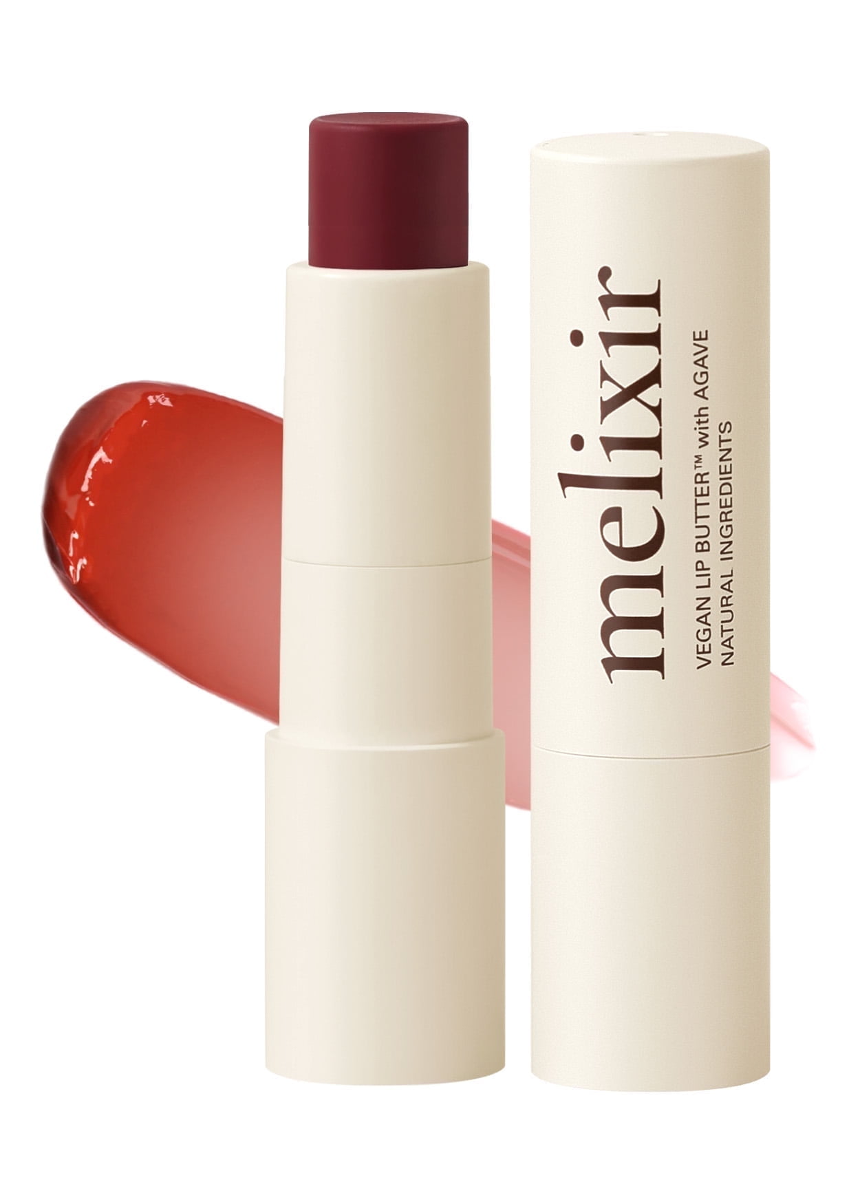 Melixir Vegan Lip Butter #06 Rust Red (12 Colors), Hydrating Tinted Lip Balm Stick, Bee-Free, Petrolatum-Free, Plant-Based, Moisturizes Dry & Chapped Lips With Shea Butter, Sheer, Natural Finish