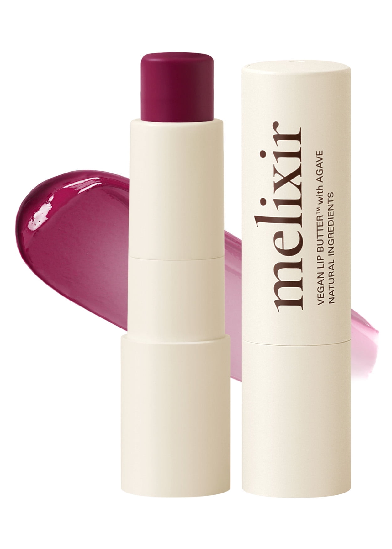 Melixir Vegan Lip Butter #16 Wine Stain (12 Colors), Hydrating Tinted Lip Balm Stick, Bee-Free, Petrolatum-Free, Plant-Based, Moisturizes Dry & Chapped Lips With Shea Butter, Sheer, Natural Finish
