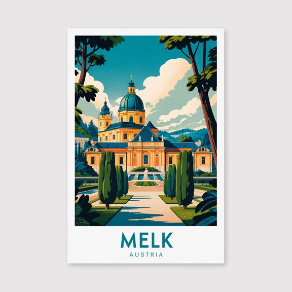 Melk Travel Print Canvas Wall Art, Melk Wall Hanging Home decor Melk Canvas Art, Austria Art Canvas Melk Travel Canvas Melk Wall Canvas-1WN3250