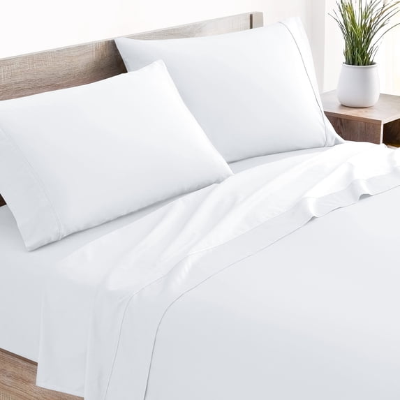 Mellanni 3 Piece 100% Cotton Bed Sheet Set, 400 Thread Count, Deep Pocket, Twin, White