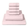 thumbnail image 1 of Mellanni 6 Piece Bed Sheet Set Brushed Microfiber, Deep Pocket Sheet, Cal King, Blush Pink, 1 of 6