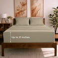 thumbnail image 1 of Mellanni 6 Piece Bed Sheet Set Brushed Microfiber, Extra Deep Pocket, King, New Beige, 1 of 7
