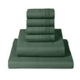 thumbnail image 1 of Mellanni 7 Piece Bed Sheet Set Brushed Microfiber, Deep Pocket, Split King, Emerald Green, 1 of 5