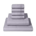 thumbnail image 1 of Mellanni 7 Piece Bed Sheet Set Brushed Microfiber, Deep Pocket, Split King, Lavender, 1 of 5