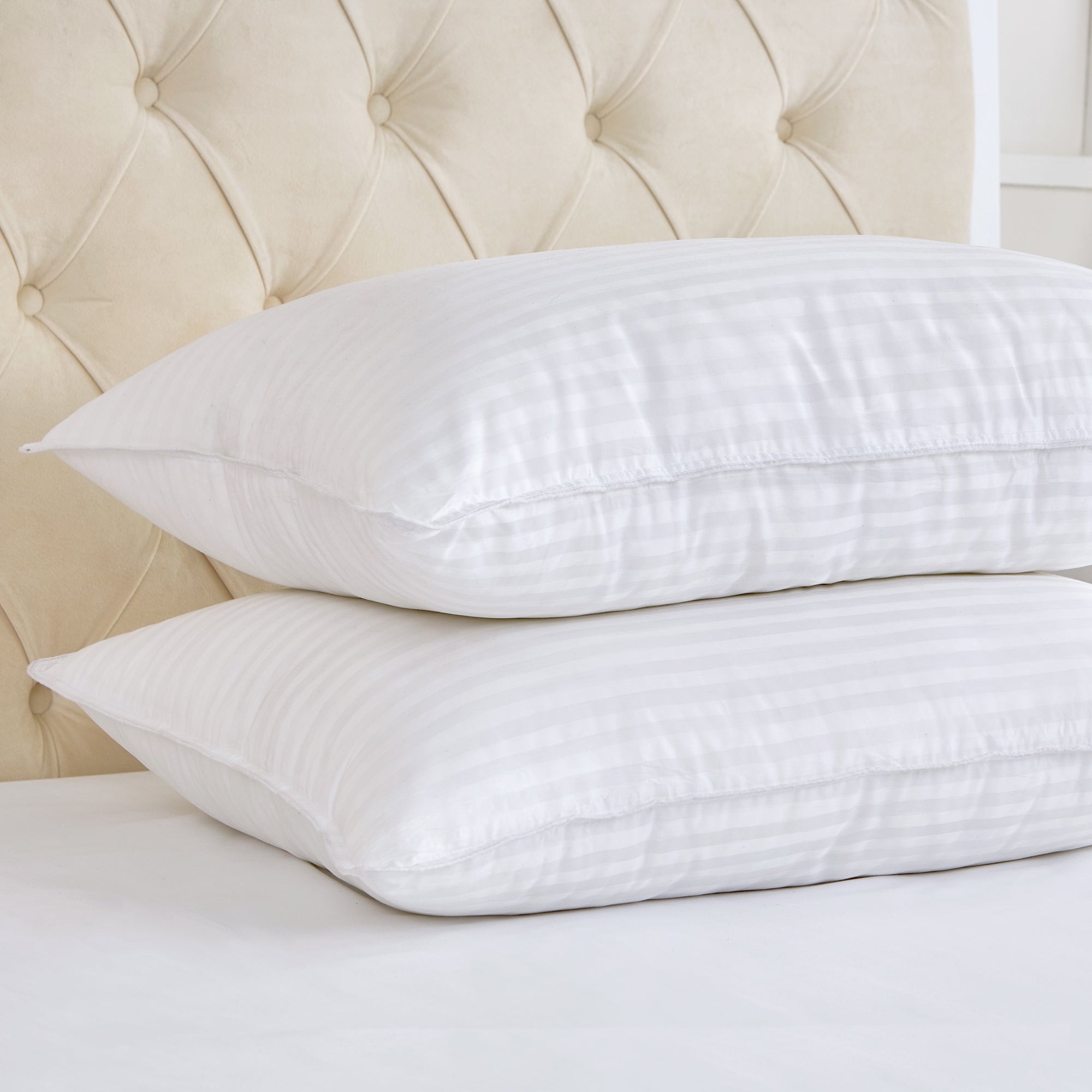 Mellanni Plush Gel Fiber Filled Pillows 100 Cotton Cases 3D
