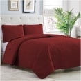thumbnail image 1 of Mellanni Bedspread Coverlet Set Burgundy - Reversible Bedding Cover - Oversized Quilt Set, 3 Piece, Full / Queen, Burgundy, 1 of 8