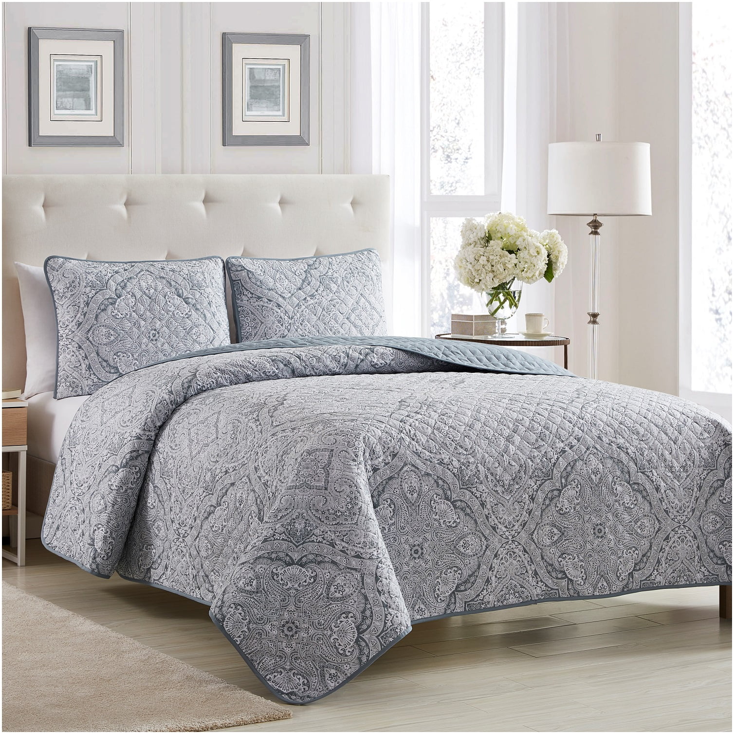 Twin Medallion Zen Reversible Microfiber Bedspread Set