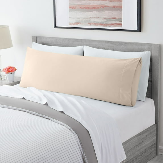 Mellanni Body Pillow Case, Hotel Luxury Brushed Microfiber Pillow Cover 20" x 54", Sand