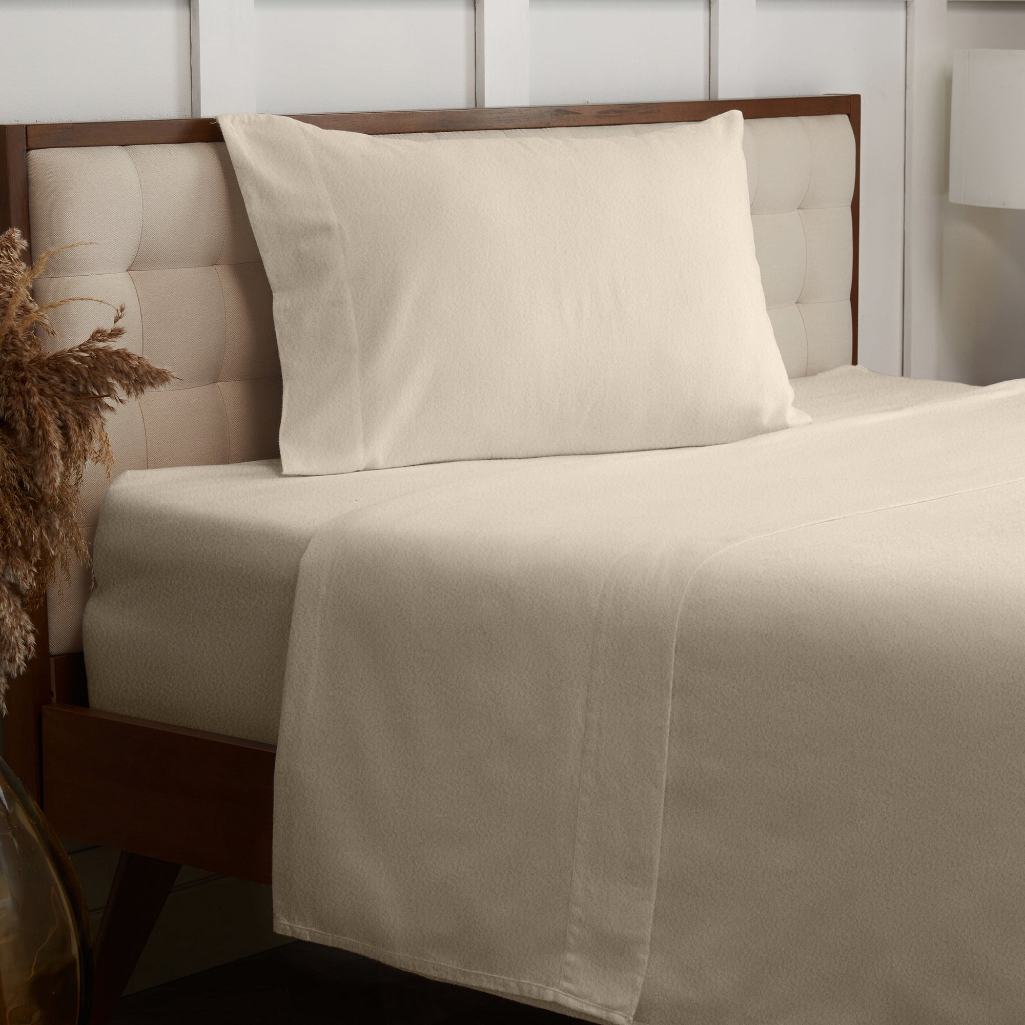 Mellanni Cotton Flannel 3 Piece Sheet Set, Lightweight Deep Pocket Bed