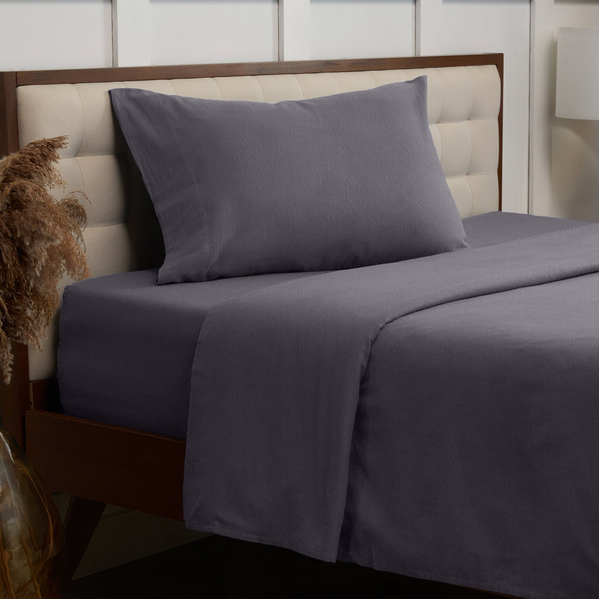 Mellanni Cotton Flannel 3 Piece Sheet Set, Lightweight Deep Pocket Bed