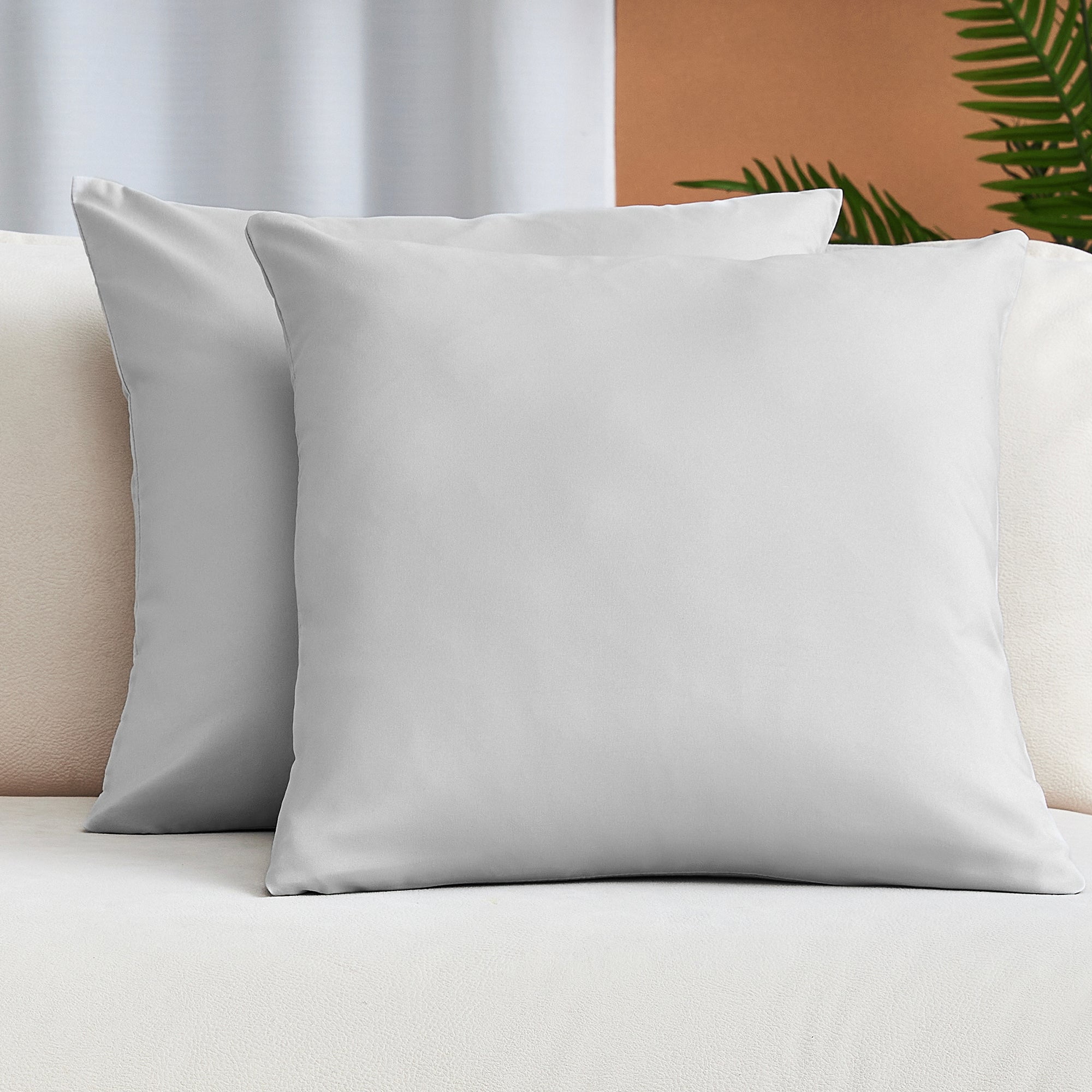 Light Gray Microfiber 18" x 18" Decorative Throw Pillow Covers