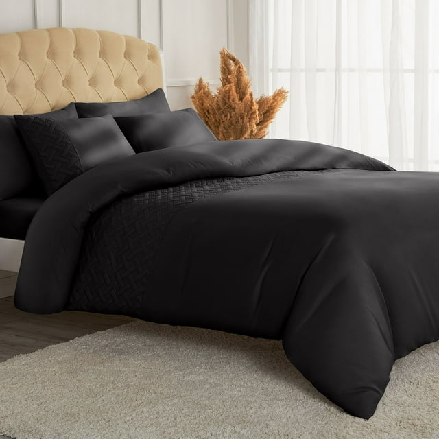 Mellanni Duvet Cover Set with Pinsonic Stripe, Iconic Collection