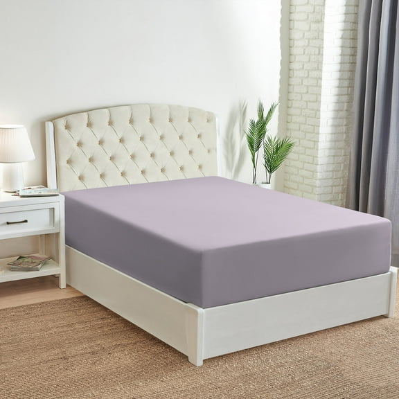 Mellanni Extra Deep Pocket Fitted Sheet up to 21", Microfiber, 1 Piece Queen, Lavender