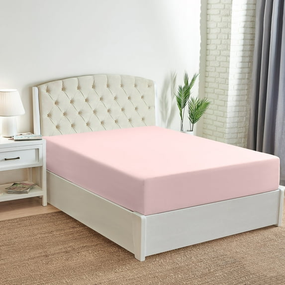 Mellanni Fitted Sheet with up to 16" Deep Pocket, 1 Piece California King, Blush Pink