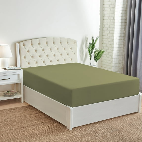 Mellanni Fitted Sheet with up to 16" Deep Pocket, 1 Piece California King, Sage